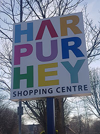 Harpurhey Shopping centre sign